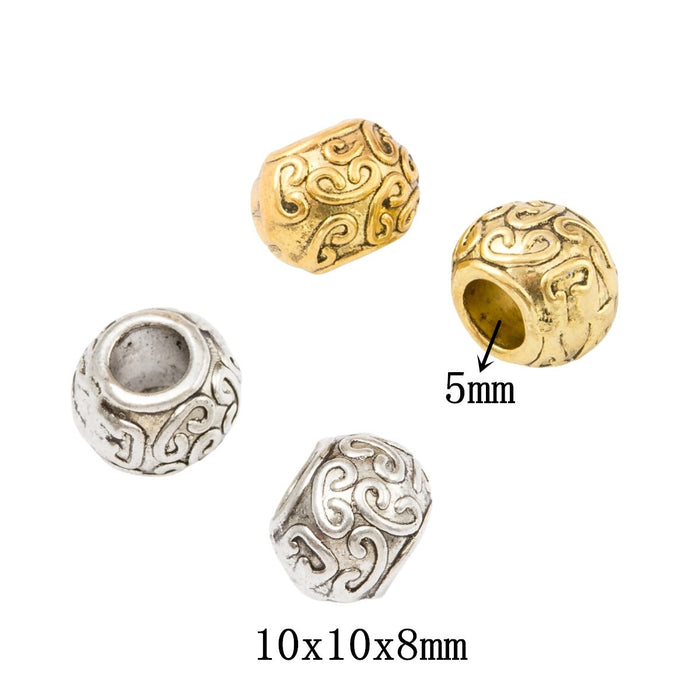 DIY Vintage Alloy Large Hole Beads For Handmade European Bracelets And Necklaces