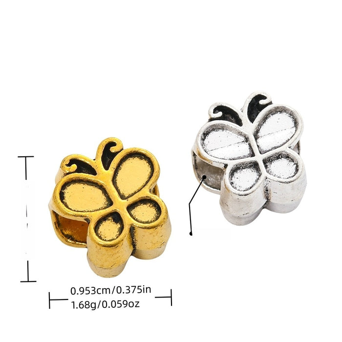 DIY Vintage Alloy Butterfly Large Hole Beads For European Bracelets And Necklaces