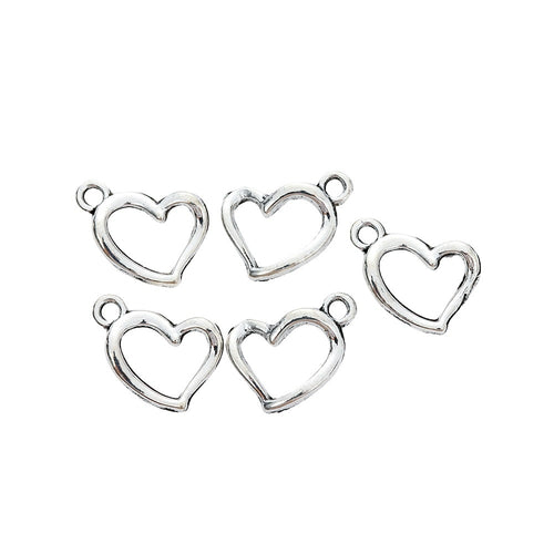 Antique Silver Zinc Alloy Heart Charm Pendant No.229927 for DIY Necklace Bracelet Jewelry Making