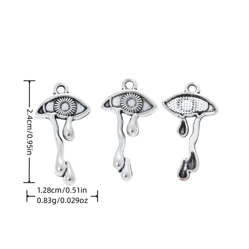 Silver Zinc Alloy Eye Tear Charm Pendant for DIY Necklace Bracelet Jewelry Making