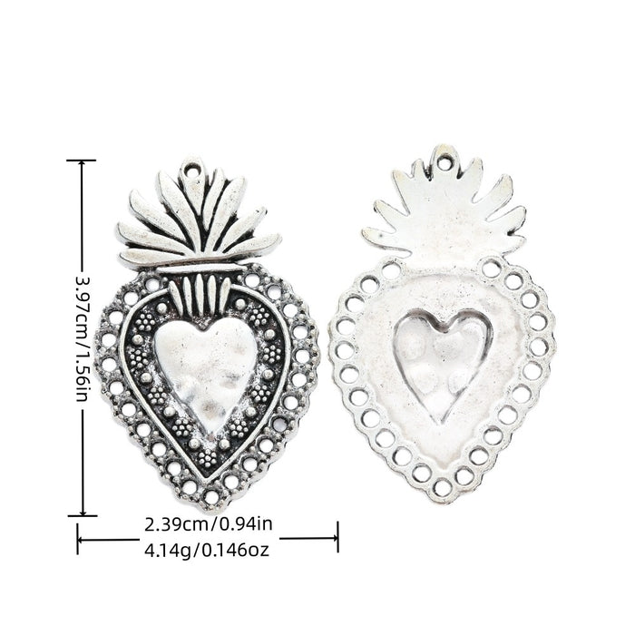 Antique Silver Zinc Alloy Heart Charm Pendant No.213008 for DIY Necklace Bracelet Jewelry Making