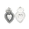Antique Silver Zinc Alloy Heart Charm Pendant No.213008 for DIY Necklace Bracelet Jewelry Making view 2