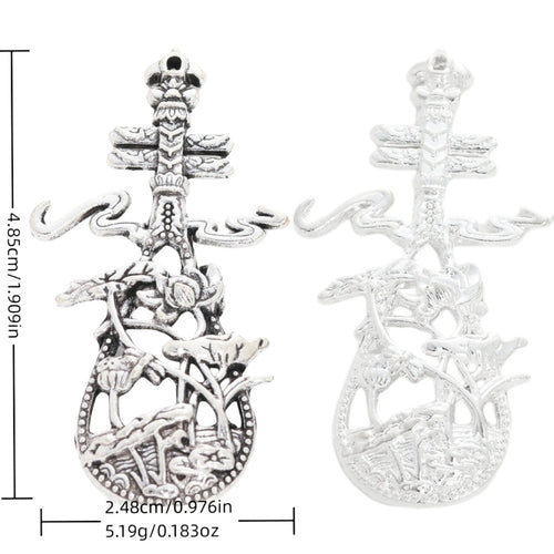 Zinc Alloy Guitar Charm Pendant No.904633 for DIY Necklace Bracelet Jewelry Making