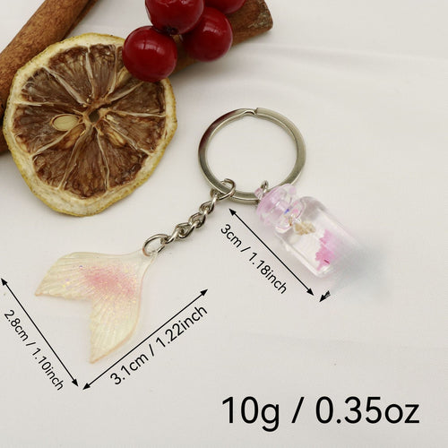 Metal Mermaid Tail Gradient Keychain Bag Charm Gift for Women