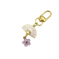 Zinc Alloy Sweet Cherry Blossom Fan Keychain Bag Charm Gift view 5