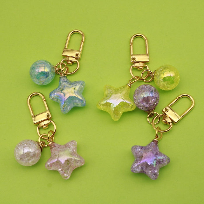 Acrylic Glitter Star Keychain Bag Charm