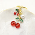 Metal Red Cherry Pearl Keychain Girls Bag Charm Gift view 3