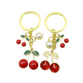 Metal Red Cherry Pearl Keychain Girls Bag Charm Gift view 5