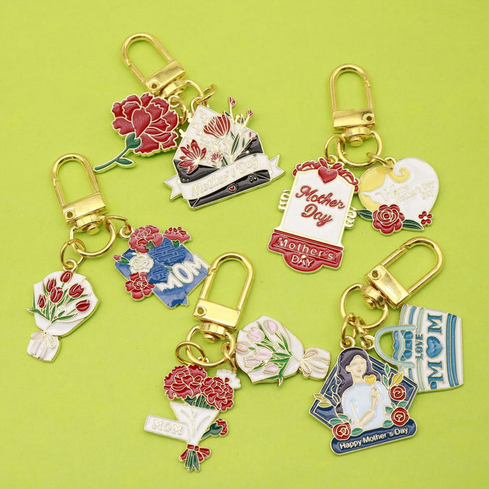 Alloy Happy Mother's Day Keychain Bag Charm
