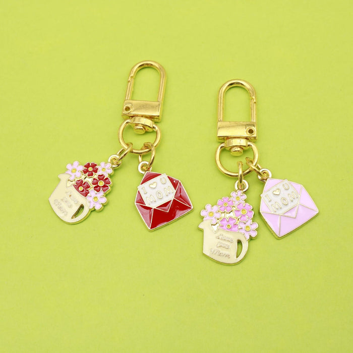 Alloy Flower Envelope Keychain Gift