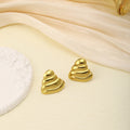 Stainless Steel Metal Texture Star Stud Earrings Minimalist Light Luxury Fashion Ear Jewelry view 3