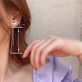 Elegant Butterfly Stud Earrings For Women With Long Bar Tassel Tail Chain Sweet Jewelry view 4