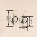 Two Tone Zircon Heart Cat Drop Earrings, Cute Kitty Heart Shape Dangle Earrings For Women view 4