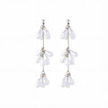 Elegant French Teardrop Faux Pearl Flower Tassel Long Dangle Alloy Silver Needle Women's Fashion Earrings view 5