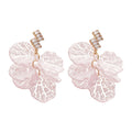 Sweet Shell Flower Petal Tassel Drop Earrings With Zircon Accents And Silver Posts view 5