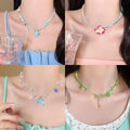 Summer Colorful Acrylic Star Beaded Pendant Necklace For Women Vacation Style Collarbone Jewelry view 3