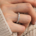 Simple Circular Ring For Women, Round Zircon Inlaid Office Daily Fashion Jewelry Accessory view 3