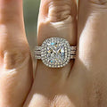 Luxury Geometric Multi Layer Square Chunky Ring Three Piece Set For Women, Wedding Jewelry view 1