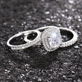 Luxury Geometric Multi Layer Square Chunky Ring Three Piece Set For Women, Wedding Jewelry view 3