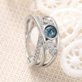 Niche Geometric Multi Layer Ring With Micro Paved Colorful Zircon, Trendy Personalized Fashion Jewelry view 3