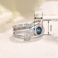Niche Geometric Multi Layer Ring With Micro Paved Colorful Zircon, Trendy Personalized Fashion Jewelry view 4