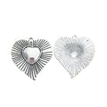 Antique Silver Zinc Alloy Heart Charm Pendant No.704587 for DIY Necklace Bracelet Jewelry Making view 2