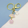 Zinc Alloy Enamel Sakura Rabbit Keychain Cute Bag Charm Gift view 1