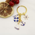 Zinc Alloy Red Sailboat Lighthouse Keychain For Nautical Gift view 6