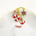 Zinc Alloy Red Sailboat Lighthouse Keychain For Nautical Gift view 3