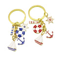 Zinc Alloy Red Sailboat Lighthouse Keychain For Nautical Gift view 5