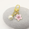 Metal Flower Pearl Keychain Bag Charm view 4