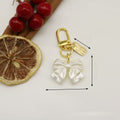 Metal Rose Bow Pearl Tassel Keychain Car Mirror Charm view 2