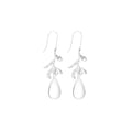 Elegant Alloy Silver Irregular Branch Flower Long Drop Crystal Teardrop Pendant Light Luxury Earrings view 5