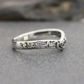 Vintage Hollow Heart Ring For Women In Antique Silver Finish Niche Retro Fashion Jewelry view 3