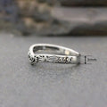 Vintage Hollow Heart Ring For Women In Antique Silver Finish Niche Retro Fashion Jewelry view 4