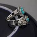 Bohemian Adjustable Open Ring For Women Vintage Faux Turquoise Statement Jewelry view 3