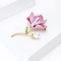 Alloy Enamel Tulip Pearl Brooch For Suit Lapel Fashion Decoration view 4
