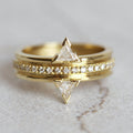 Niche Triangle Ring For Women, Micro Paved Zircon French Elegant Fashion Jewelry view 1