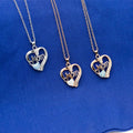 Mom Heart Pendant Necklaces in Four Colorways Polished Metal Jewelry view 4