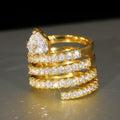 Irregular Light Luxury Multi Layer Heart Ring For Women, Shiny Zircon Fashion Jewelry view 2
