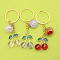 Metal Cute Red Flower Heart Keychain Gift view 1
