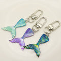 Zinc Alloy Gradient Mermaid Tail Keychain Bag Charm Gift view 3