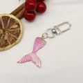 Zinc Alloy Gradient Mermaid Tail Keychain Bag Charm Gift view 5