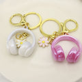 Metal 3D Headphone Keychain For Bag Charm Gift view 3