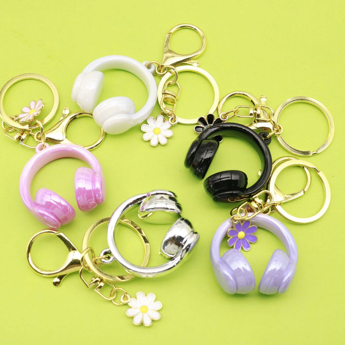 Metal 3D Headphone Keychain For Bag Charm Gift