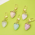 Resin Strawberry Heart Keychain For Bag Charm Gift view 1