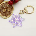 Metal Transparent Snowflake Keychain Christmas Car Hanging Charm view 6