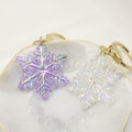 Metal Transparent Snowflake Keychain Christmas Car Hanging Charm view 3