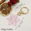 Metal Transparent Snowflake Keychain Christmas Car Hanging Charm view 2