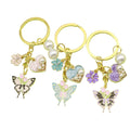 Enamel Metal Purple Heart Tulip Butterfly Keychain Bag Charm Gift view 5
